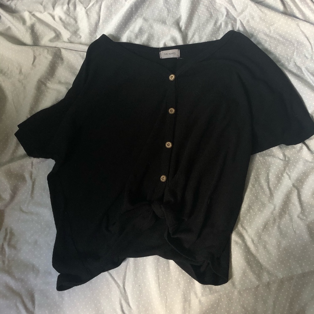 black tops with tie at bottom